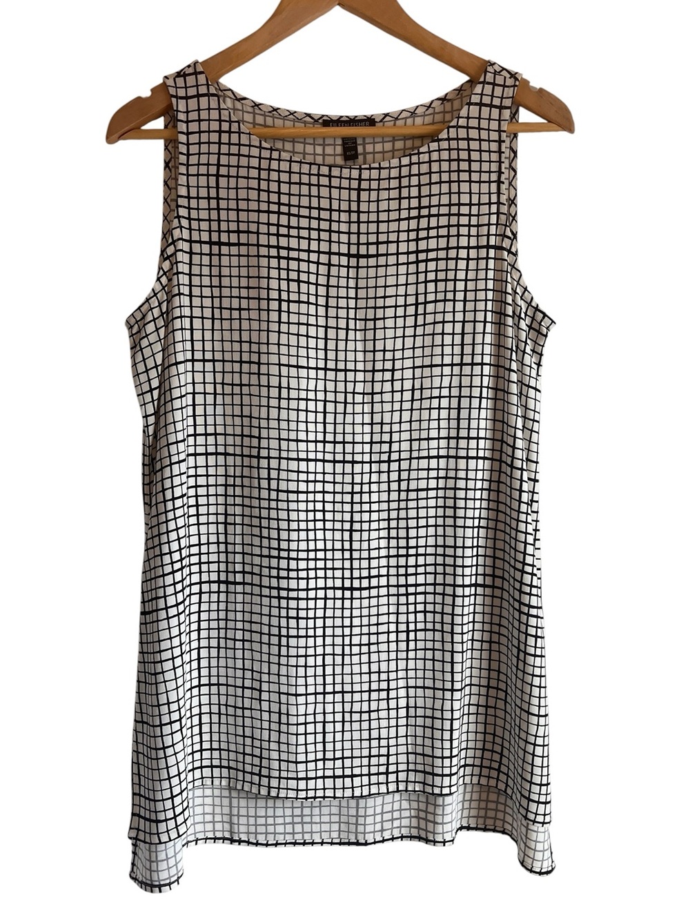 Eileen Fisher textured crepe sleeveless long top XS like new condition - Picture 4 of 12
